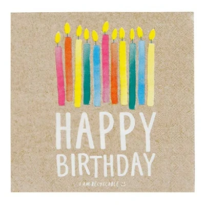 Image of Talking Tables Pack of 20 Size 33cm ECO Party Paper Zero Plastic on Product or Packaging Perfect Disposable Biodegradable Partyware for All Ages and Unisex, Kraft Recyclable Birthday Napkins