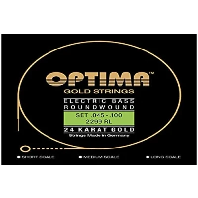 Image of Optima Electric Bass Strings Gold Round Wound Set 4 string reg light 2299L