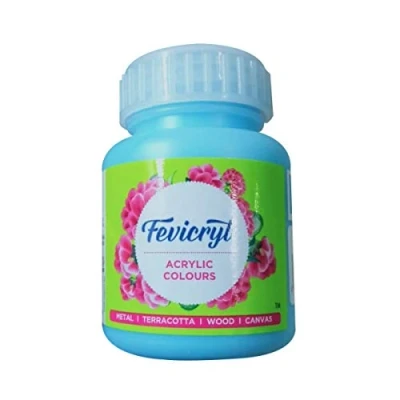 Image of Acrylic &amp; Multi Surface Paint Colour for Art Craft (100 Ml Btl) Pidilite Fevicryl (SKY BLUE)