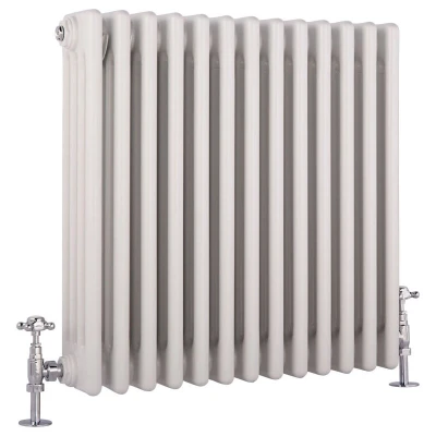 Image of Milano Windsor White Cast Iron Style Horizontal Four Column Radiator 600mm x 605mm