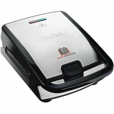 Image of TEFAL MENAGE Snack collection 700 W 2 jeux de plaques croques et gaufres livrets recettes Noir inox FDS 119997