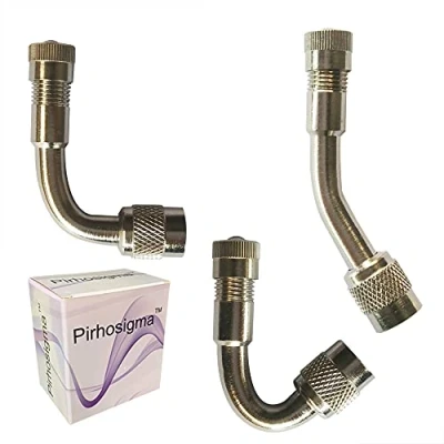 Image of Pirhosigma 1 x 45 90 135 Degree Valve Stem Extension Extenders Tyre Angled Brass Universal Schrader Adapter for Car Motorcycle Bike Scooter