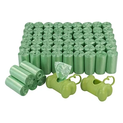 Image of Bringer 1200 Bags Green Dog Pet Waste Poop Bags, with Dispensers, 60 Rolls