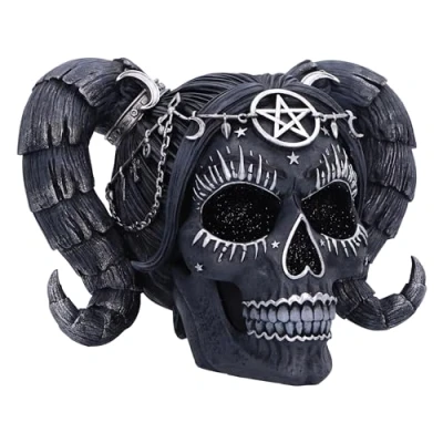 Image of Nemesis Now Drop Dead Gorgeous Solve and Coagula Figurine 20.5cm, Resin, Baphomet Doll Skull Ornament, Female Black Figurine, Cast in the Finest Expertly Hand Painted
