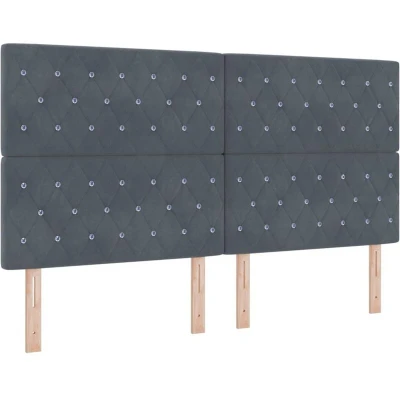 Image of vidaXL Headboard Crystal Button Tufted Dark Grey 180 cm Velvet