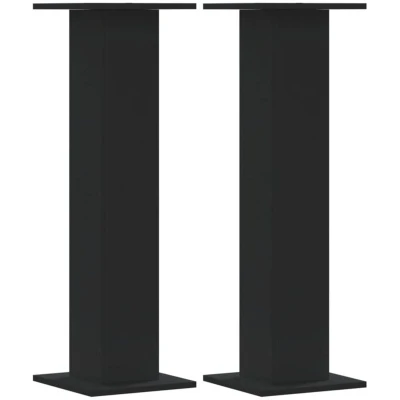 Image of vidaXL Plant Stands 2 pcs Black 30x30x95 cm Engineered Wood
