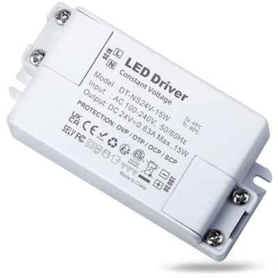 Image of REYLAX 24V LED Driver 15W 630mA, 240 to 24 Volt Transformer LED, Constant Voltage Power Supply, Low DC Transformers for DIY Light Strips, G4, MR11, MR16 Bulbs and Ring Doorbell