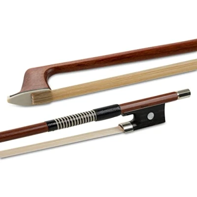 Image of GEWA violin Bow, brasil wood, Massaranduba Student, 1/16, round stick, made in Germany, stamped &quot;Jaeger&quot;