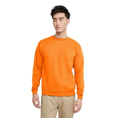 Image of Hanes Unisex Adult mensOP160Ecosmart Fleece Sweatshirt Long Sleeve Orange 4X Large