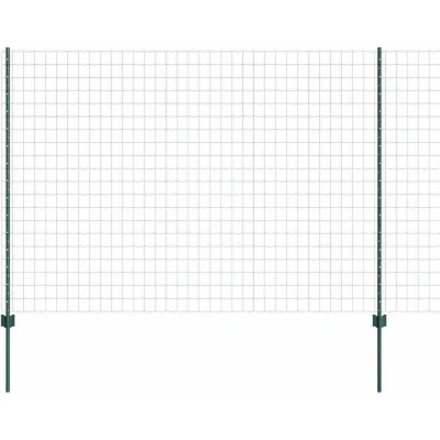 Image of vidaXL Garden Fence Set of 2 Green Metal 10 x 1.5 m Durable