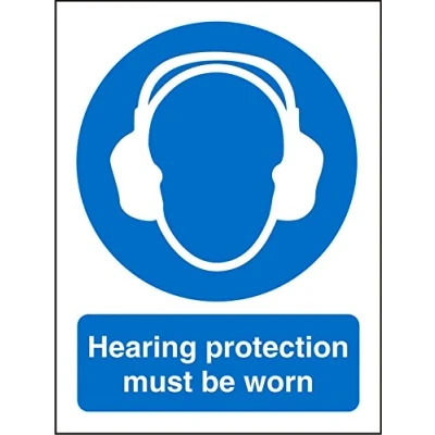 Image of Seco Hearing Protection Must Be Worn Sign, 200mm x 300mm 1mm Semi Rigid Plastic