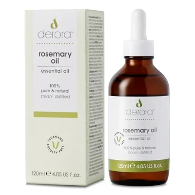 Image of Derora Rosemary Oil for Hair &amp; Skin Essential 100% Pure, Undiluted Hair, Damaged Loss, Dry Skin, Face, Scalp (120ml)
