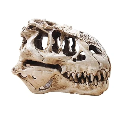 Image of Koolouispoper T Rex Skull Dinosaur Resin Craft Gifts Home Decor Replica Fish Tank Statue Tyrannosaur Skeleton Aquarium Decoration (B)