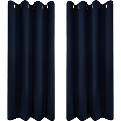 Image of Utopia Bedding Blackout Curtains Grommet Thermal 2 Panels Drapes [Navy, 46 x 54 Inches] Sound Insulated Curtain for Bedroom and Living Room (117x137 cm)