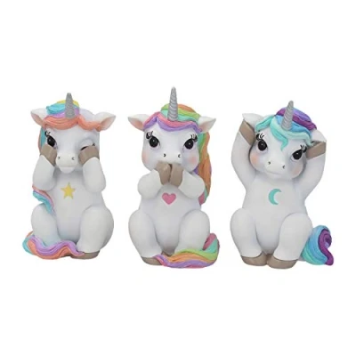 Image of Nemesis Now Three Wise Cutiecorns Figurine Set,White,9.5cm