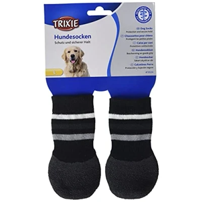 Image of Trixie Non Slip Socks for Dog, Black, Large/X Large