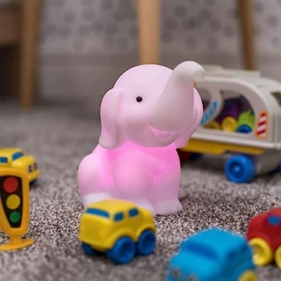 Image of Children&#039;s Baby Bedroom Night Light LED Colour Changing Nursery Bedside Kids Lamp with Remote Control Elephant