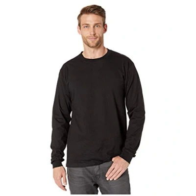 Image of Hanes Men&#039;s Beefy Long Sleeve Shirt, Black, S