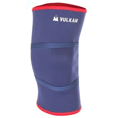 Image of Vulkan Classic Neoprene Knee Support, Navy Blue/Red, Small