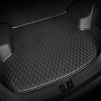 Image of Car Leather Boot Mats For Toyota Yaris Cross/Cross Hybrid 2021 2022 2023 2024, Liner Anti Scratch Slip Cargo Carpet Protective Mat Accessories,A/Black