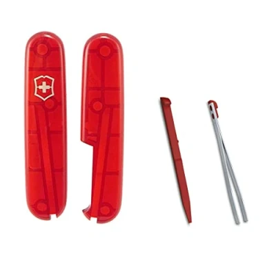 Image of Victorinox Translucent Red Scales + colour accessories for 91mm Swiss Army