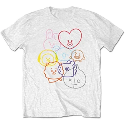 Image of T Shirt # L Unisex White Faces
