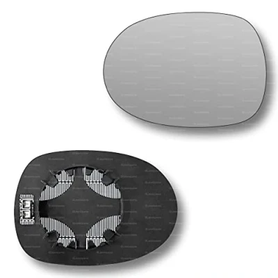 Image of Less4spares Replacement Wing Mirror Glass Left Compatible with Honda Civic 2006 2011 CLIP ON Passnager Near Side N/S Heated Convex