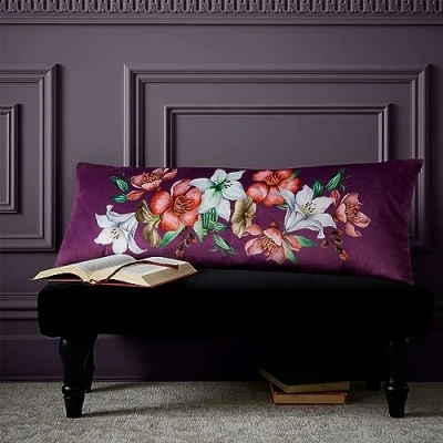 Image of Catherine Lansfield Bridgerton Sparkle Within Soft Touch 30x80cm Cushion Purple