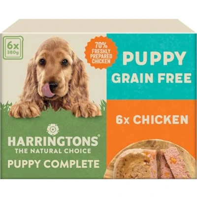 Image of Harringtons Complete Wet Tray Grain Free Hypoallergenic Puppy Food 6x380g Chicken &amp; Potato Made with All Natural Ingredients