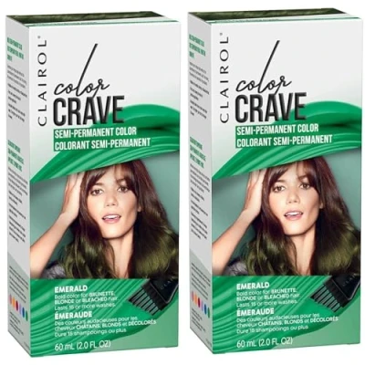 Image of 2 x 60ml Clairol Color Crave Semi Permanent Hair Colour Emerald