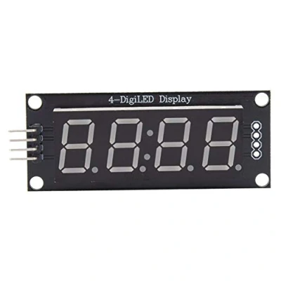 Image of Walfront 4 Digit LED Display Module, 7 Segment Bit High Brightness Digital Tube for Use Library, 0.36 inches 5V(Green)