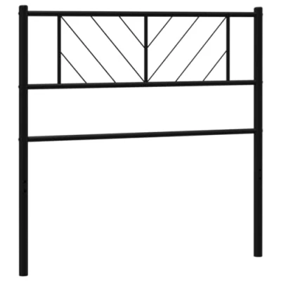 Image of vidaXL Metal Headboard in Black Stylish Design, Robust Construction, Comfortable Back Support for Bedroom Decor