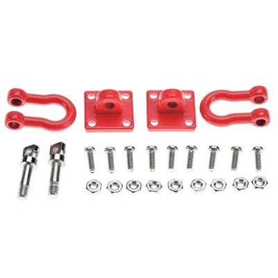 Image of RC Trailer Buckle, 4 Pieces Shackle Rescue Lock Catch Accessory for Climbing Crawler (Red)