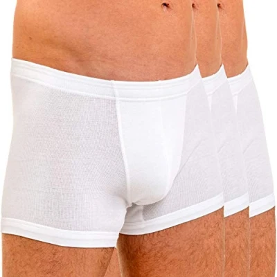 Image of HERMKO 3901 3 Pack Men&#039;s Boxer Shorts in 100% Organic Cotton, Size:X Large, Colour:White