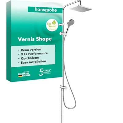 Image of hansgrohe Vernis Shape Shower System 230 1 Spray Reno Water Saving, chrome, 26289000