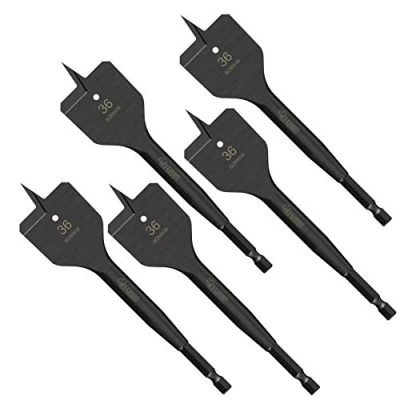 Image of 5 x SabreCut SCRIW36_5 36mm 152mm Impact Rated Flat Wood Spade Bits Compatible with Bosch Dewalt Makita Milwaukee and Many Others