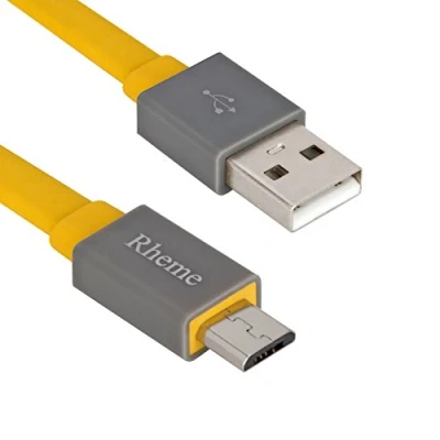 Image of Rheme Colorful Flat Micro USB Data Sync Charging Cable Cord for Samsung Galaxy S3 S4 S5 S6 Note 5 I9500 HTC Blackberry Nokia Sony Yellow