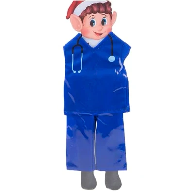 Image of Quickdraw Naughty Christmas Elf Costumes and Clothes for Cheeky Badly Behaved Elves (Doctor Outfit Blue)