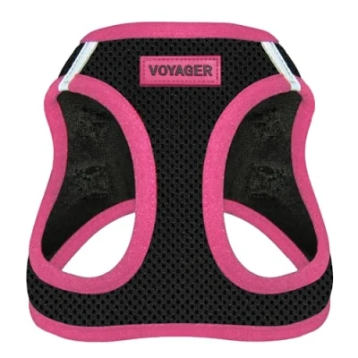 Image of Voyager Step in Air Dog Harness All Weather Mesh Vest for Small and Medium Dogs by Best Pet Supplies Pink Trim, L