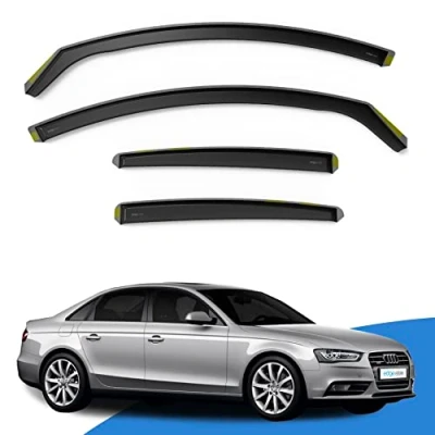 Image of Edgevisors Wind Deflectors Set Fits: Audi A4 B8 2009 2015 4 Door Saloon 4pc