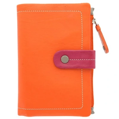 Image of VISCONTI Mimi Collection Malibu Multicoloured Leather Purse M87 Orange Multi