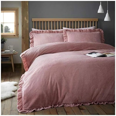 Image of GC GAVENO CAVAILIA Fluffy Duvet Cover Set, Super Soft King Size Bedding Sets, Cuddle Snuggle Fleece Bed Pink
