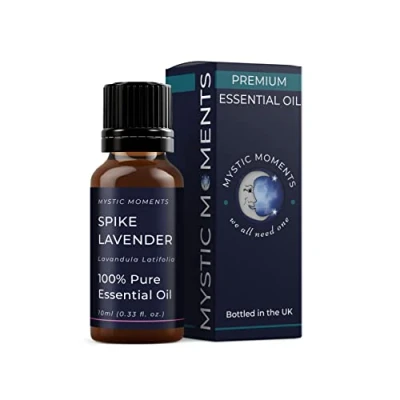 Image of Mystic Moments Spike Lavender Essential Oil 10ml Pure &amp; Natural for Diffusers, Aromatherapy Massage Blends Vegan GMO Free