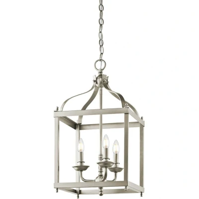 Image of Larkin 3 Light Medium Ceiling Pendant Brushed Nickel, E14