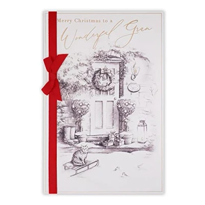 Image of Clintons: Sketch Door Scene Gran Christmas Card, Multi Colour, 155 x 235 (1170848)