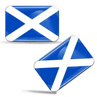 Image of 2 x 3D Domed Silicone Stickers Decals Scotland National Scottish Flag Car Motorcycle Helmet F 56