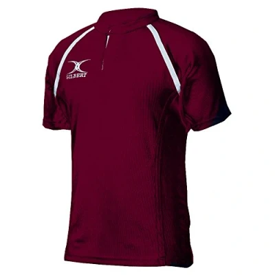 Image of Gilbert Xact II Plain Rugby Shirt Senior MAROON (2XL)