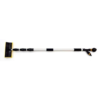 Image of 13 Water Fed Telescopic Window Cleaning Pole With Built In Squeegee Blade Inc Soap Dispenser Extendable Extension Brush Extended Conservatory Kit.