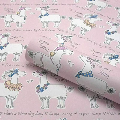 Image of Belgravia Llama Rama Cartoon Blush Pink Childrens Bedroom Nursery Wallpaper 9731