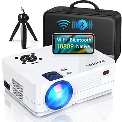 Image of Native 1080P Projector with WiFi and Two Way Bluetooth, Full HD Movie for Outdoor Movies, 300&quot; Display 4k Home Theater, Compatible iOS/Android/PC/XBox/PS4/TV Stick/HDMI/USB…